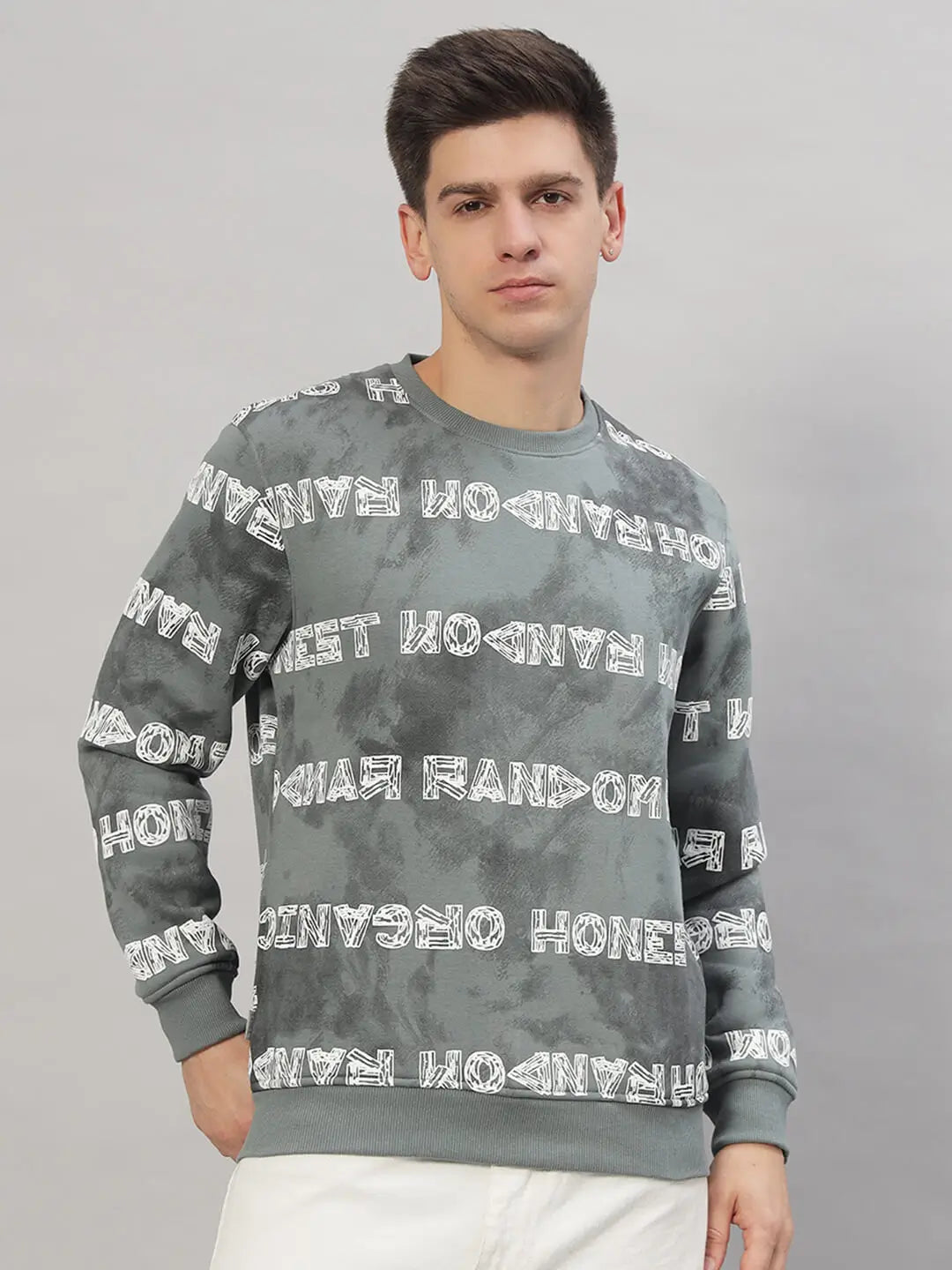 Printed Round Neck Sweatshirt [U-4220]