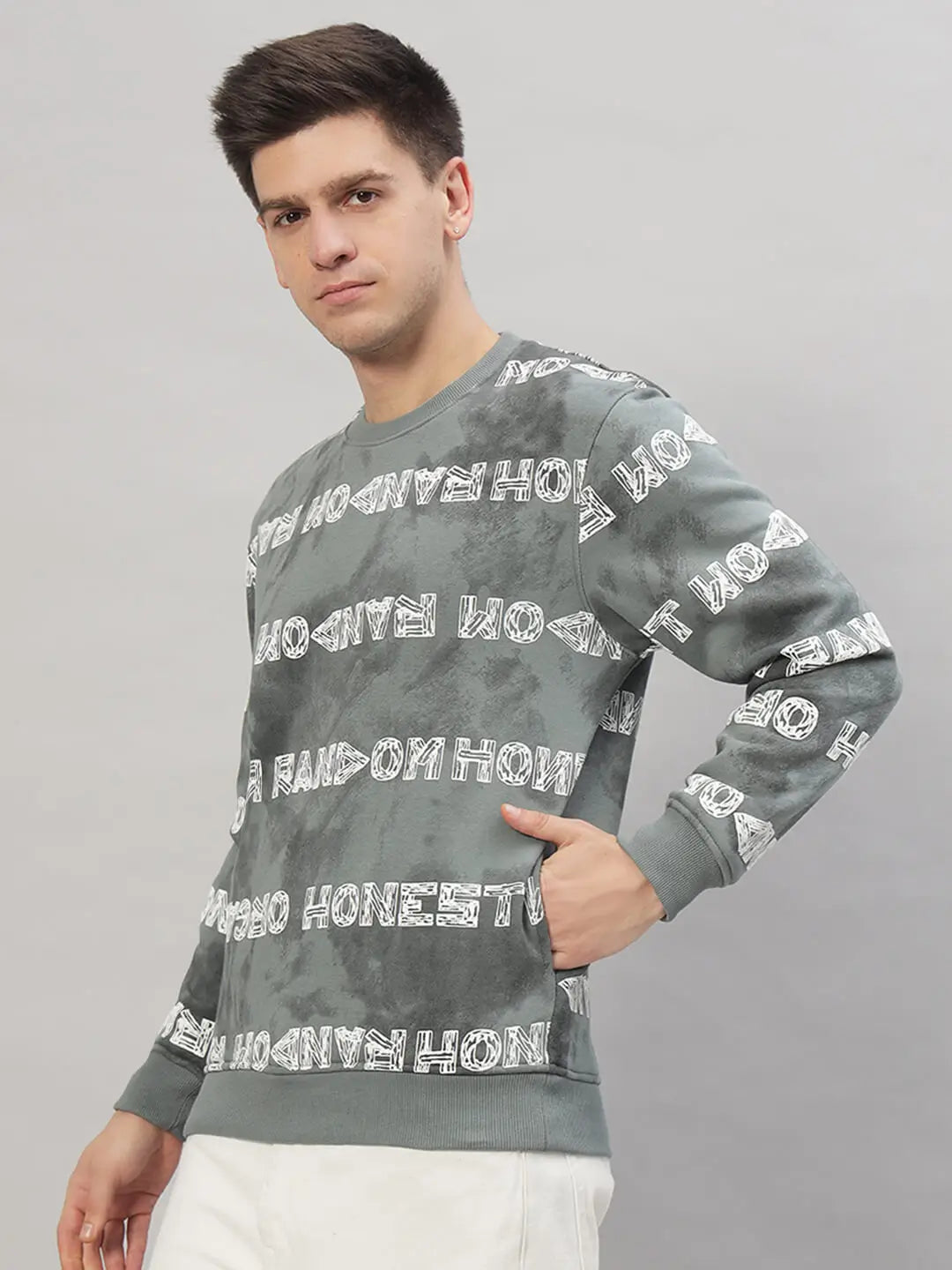 Printed Round Neck Sweatshirt [U-4220]