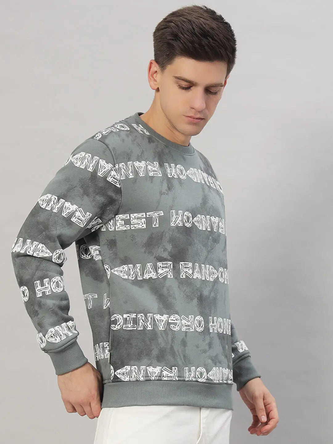 Printed Round Neck Sweatshirt [U-4220]