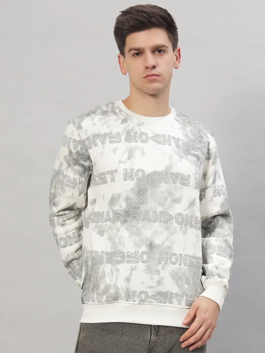 Printed Round Neck Sweatshirt [U-4220]