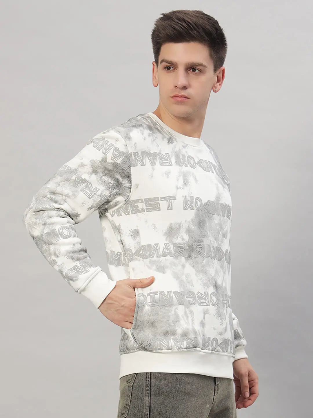 Printed Round Neck Sweatshirt [U-4220]
