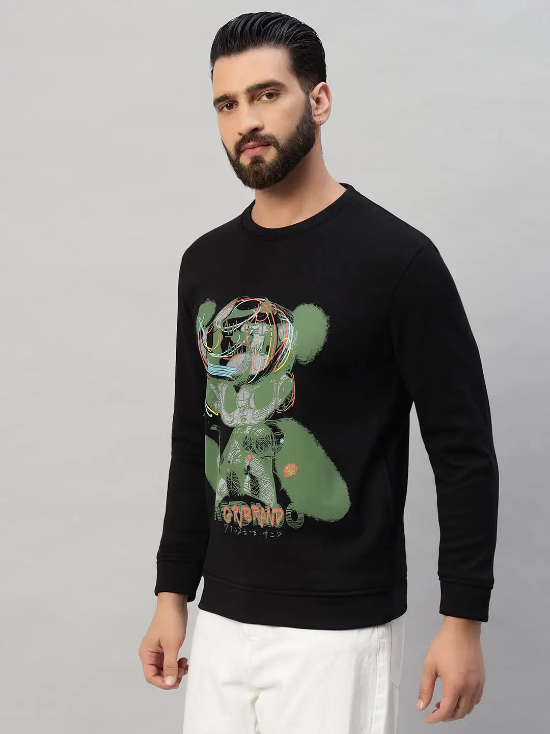 Printed Round Neck Sweatshirt [W-4048]
