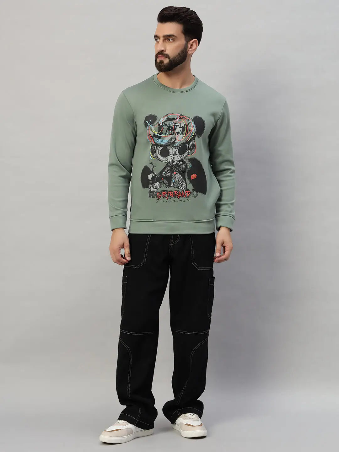 Printed Round Neck Sweatshirt [W-4048]