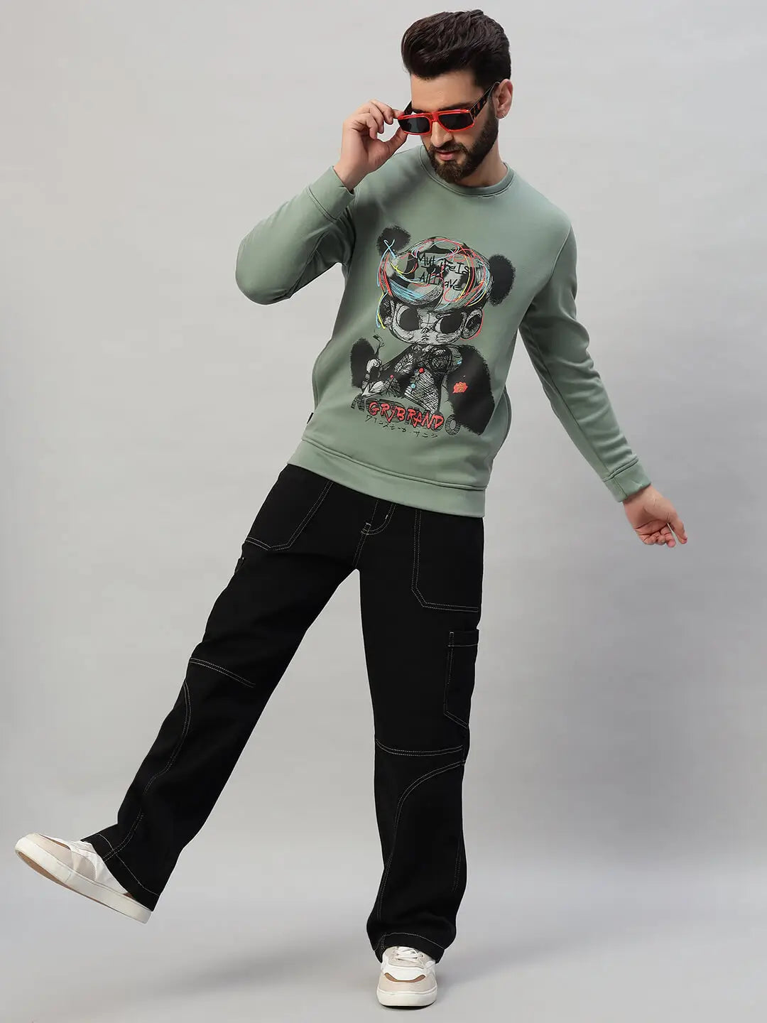 Printed Round Neck Sweatshirt [W-4048]