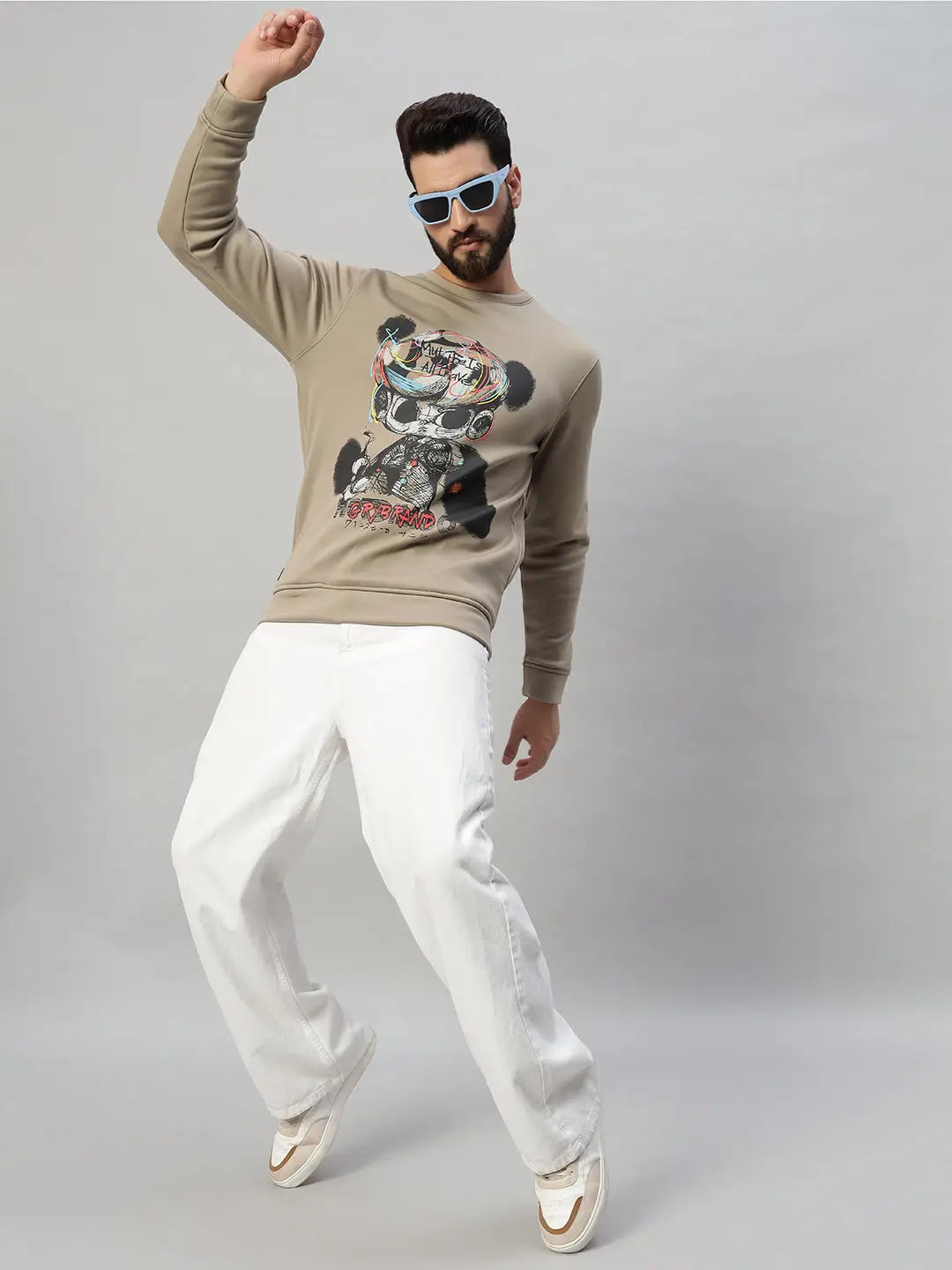 Printed Round Neck Sweatshirt [W-4048]