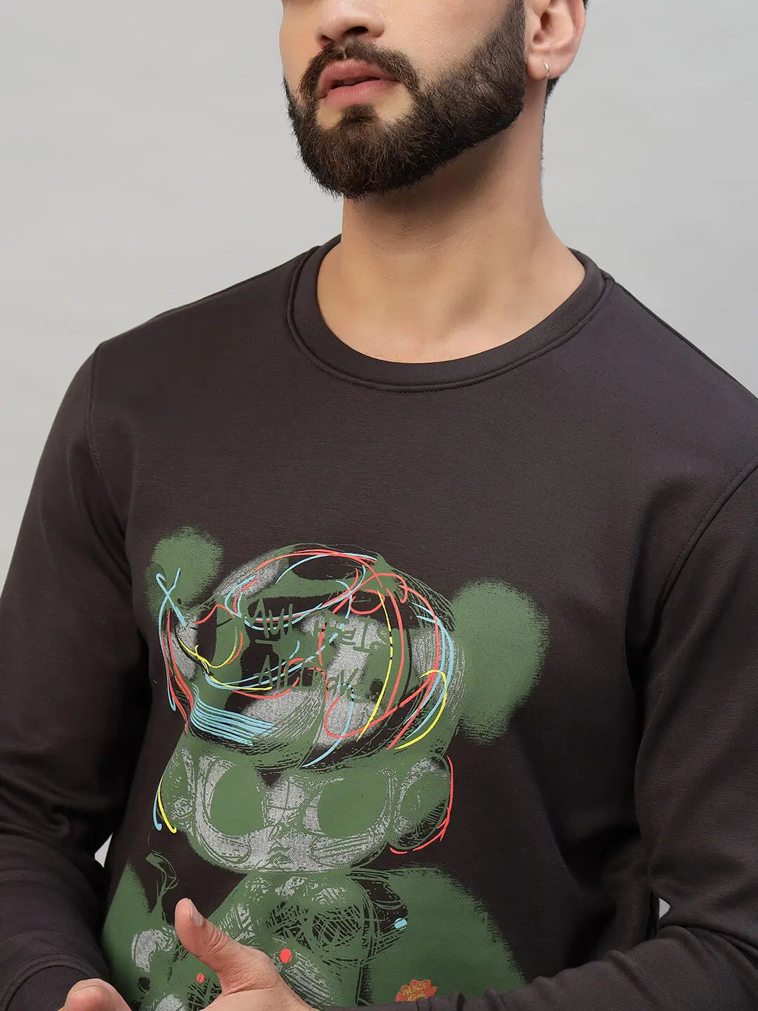Printed Round Neck Sweatshirt [W-4048]