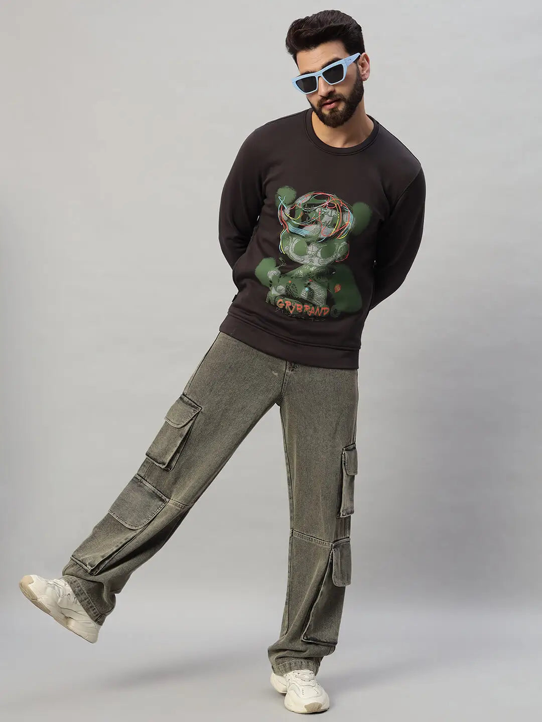 Printed Round Neck Sweatshirt [W-4048]